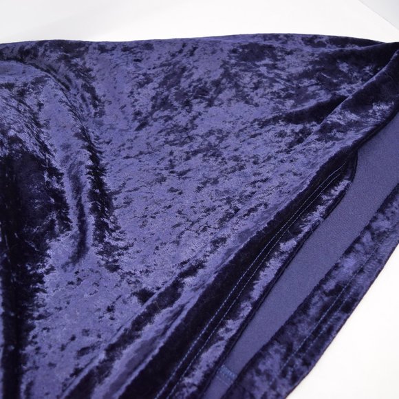 Vintage Connected Apparel Crushed Velour Dress Women 16 Purple Modest Keyhole - Picture 9 of 10